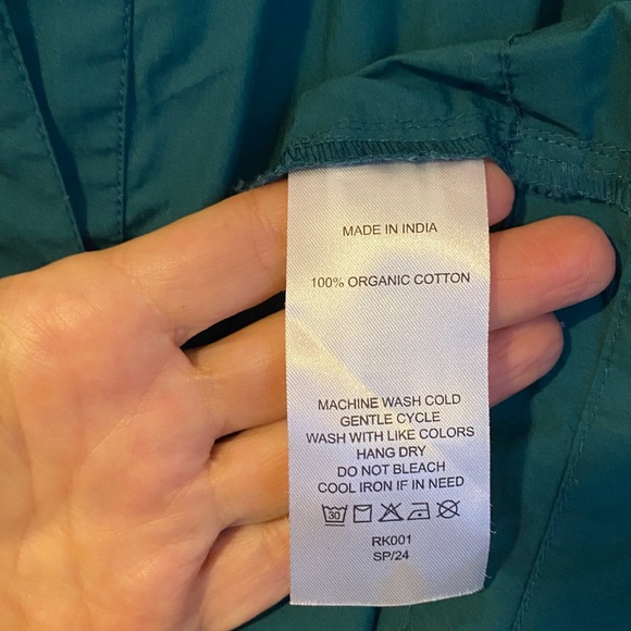 Quince Organic Cotton Tiered Maxi Dress Garden Green Large - Picture 14 of 15